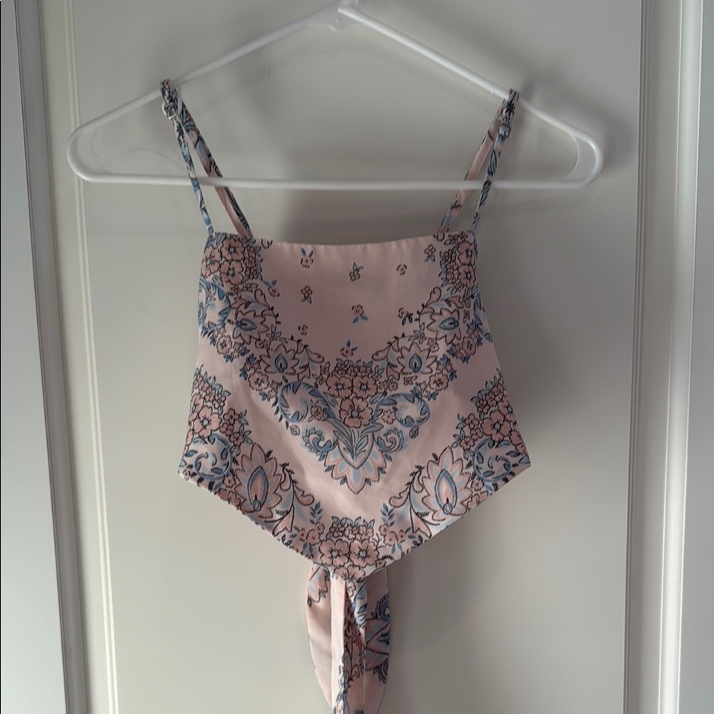 Altar'd State Pink and Blue Floral Camisole